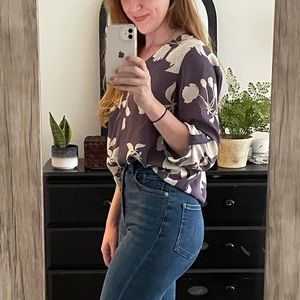Purple floral dress blouse